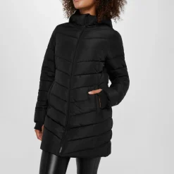 Slazenger Womens Mid Length Padded Jacket in Black