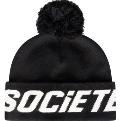 Societe Noir Lettering Beanie in Black