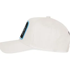 Societe Noir Script Lettering Snapback Cap in White