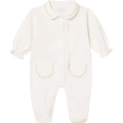Sofija Baby Collared Neck Long Sleeve Onesie in Cream