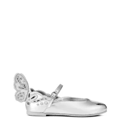 Sophia Webster Mini Chiara Broderie Ballet Pumps Juniors in Silver