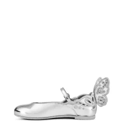 Sophia Webster Mini Chiara Broderie Ballet Pumps Juniors in Silver