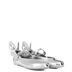 Sophia Webster Mini Chiara Broderie Ballet Pumps Juniors in Silver