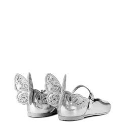 Sophia Webster Mini Chiara Broderie Ballet Pumps Juniors in Silver