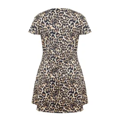 SoulCal Up V-Neck Mini A-Line Dress in Brown