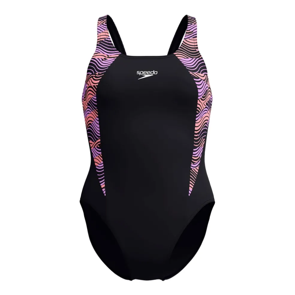 Speedo Hyperback Splice Muscleback Swimsuit in Black