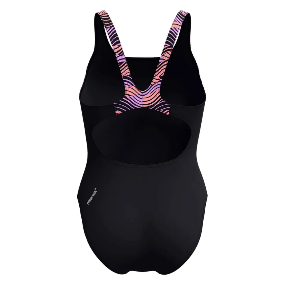 Speedo Hyperback Splice Muscleback Swimsuit in Black