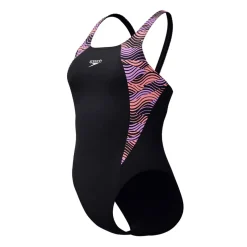 Speedo Hyperback Splice Muscleback Swimsuit in Black
