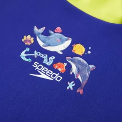 Speedo Infants Digital Short Sleeve Rash Set in Blue yellow