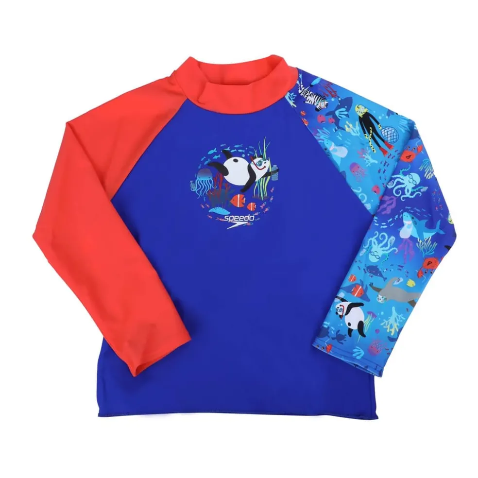 Speedo Infants Long Sleeve Rash Top in Blue