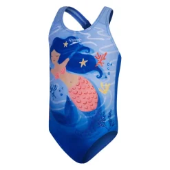 Speedo Infants Placement 1 Piece Swimsuit in Blue pink