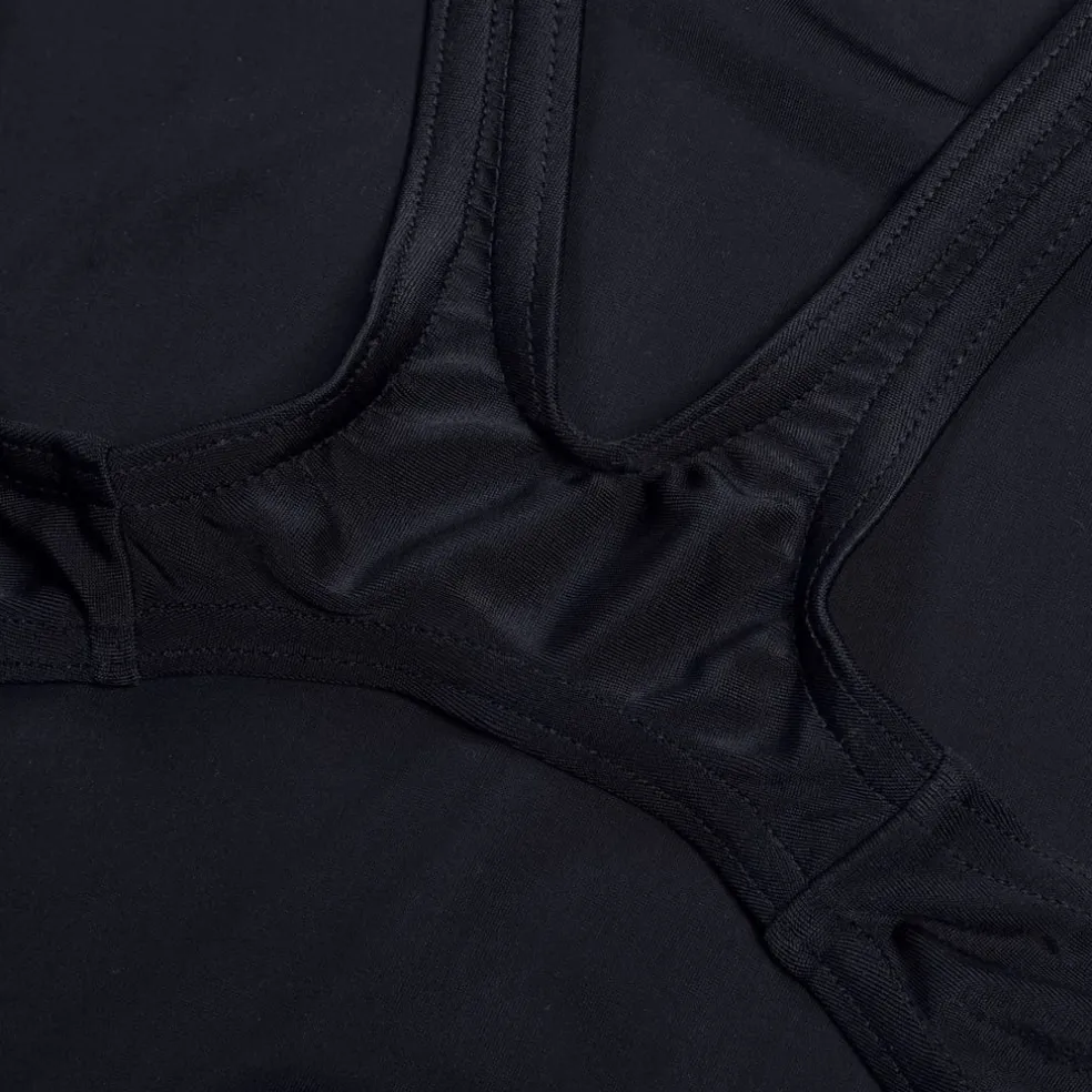 Speedo Juniors Placement Muscleback 1 Piece Swimsuit in Black