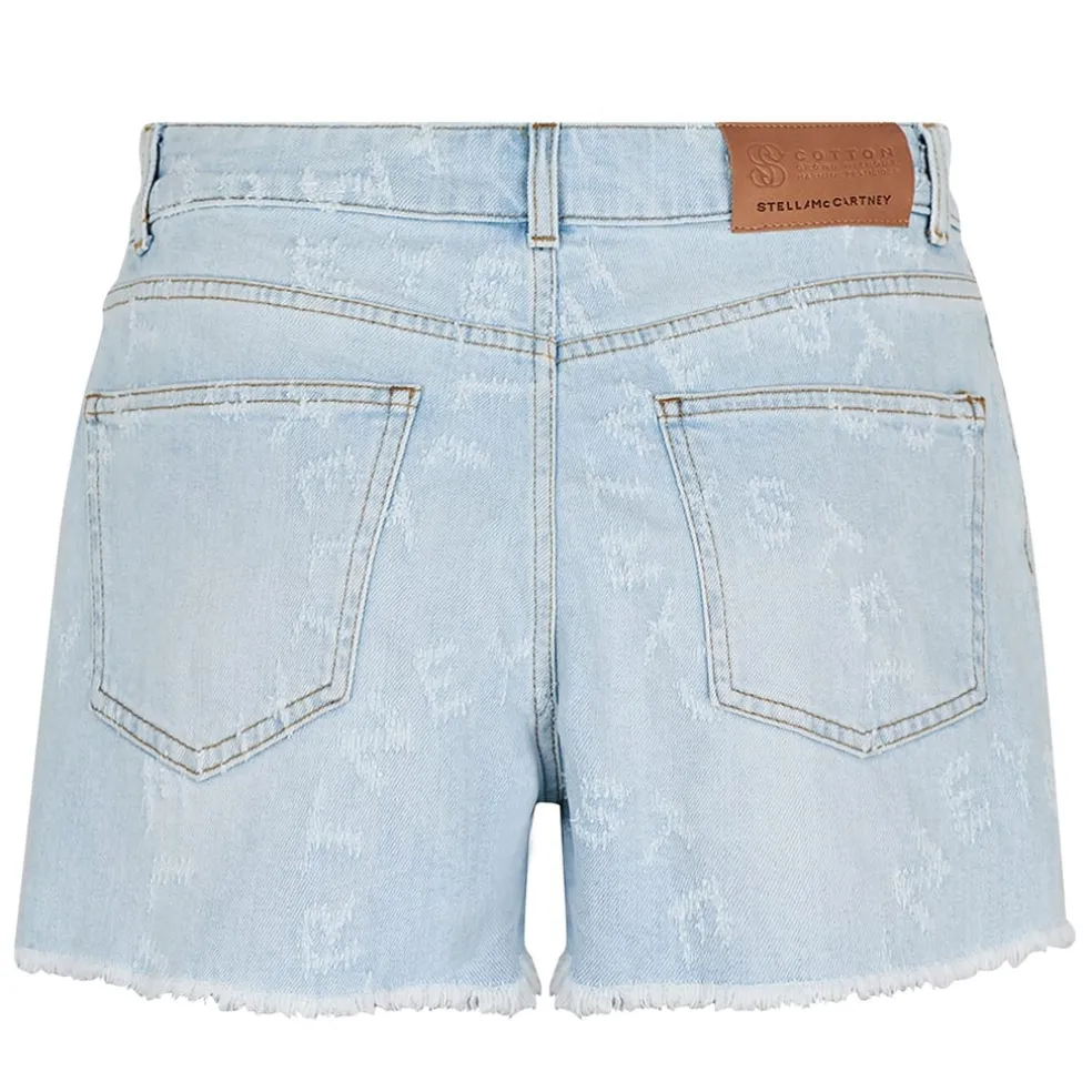 Stella McCartney Logo Denim Shorts in Blue