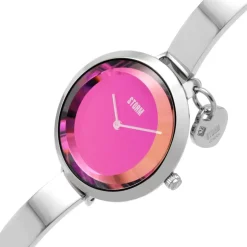 Storm Mera Silver Lazer Purple Stainless Steel Watch in White