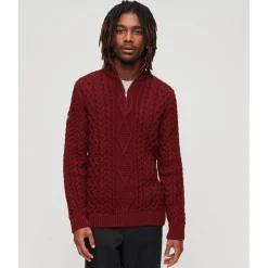Superdry Jacob Regular Fit Crew Neck Sweater in Red