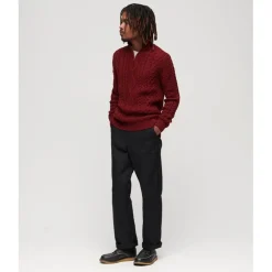 Superdry Jacob Regular Fit Crew Neck Sweater in Red