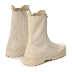 Superga Alphigh Ankle Platform Hi Top Boots in Beige