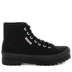 Superga Alpina Canvas Hi Top Sneakers in Black