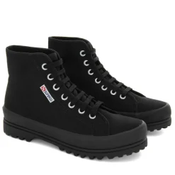 Superga Alpina Canvas Hi Top Sneakers in Black