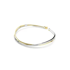 Swarovski Hyperbola Bangle, Round Cut, White, Mixed Metal Finish in Multi