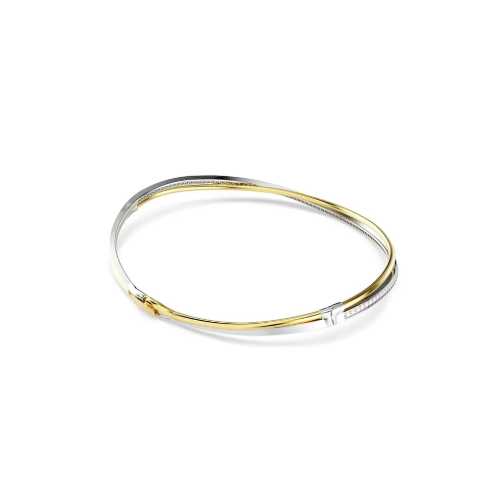 Swarovski Hyperbola Bangle, Round Cut, White, Mixed Metal Finish in Multi