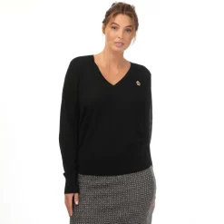 Ted Baker Abiygal Merino Wool V-Neck Jumper in Black