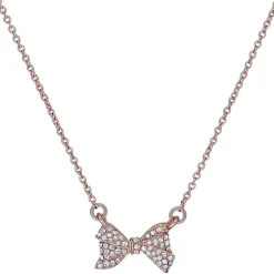 Ted Baker Crystal Bow Pendant Necklace in White