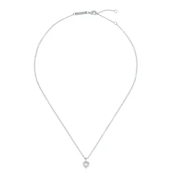Ted Baker Crystal Heart Pendant Necklace in Silver