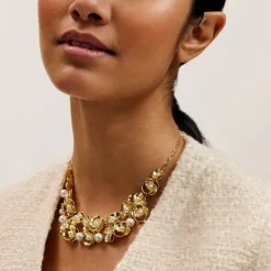 Ted Baker Flores Necklc in Gold