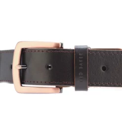 Ted Baker Galan Leather Woven Belt in Mustard