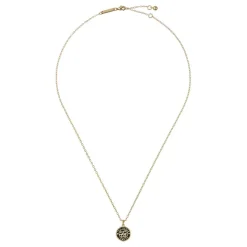 Ted Baker Monogram Button Pendant Necklace in Gold