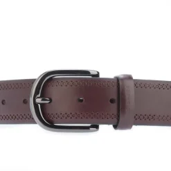 Ted Baker Picolt Broguing Leather Belt in Red
