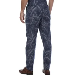 Ted Baker Postot Cotton Linen Printed Trousers in Navy