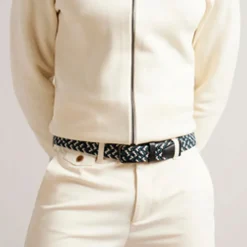 Ted Baker Stretch Woven Elastic Belt in Black