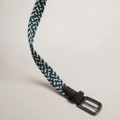 Ted Baker Stretch Woven Elastic Belt in Black