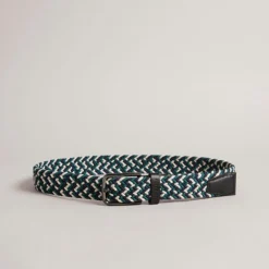 Ted Baker Stretch Woven Elastic Belt in Black