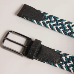 Ted Baker Stretch Woven Elastic Belt in Black