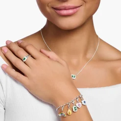 Thomas Sabo Drop Charm Pendant in Silver Orange