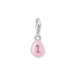 Thomas Sabo Drop Charm Pendant in Silver pink