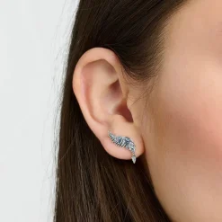 Thomas Sabo Phoenix Wing Ear Studs in Silver blue