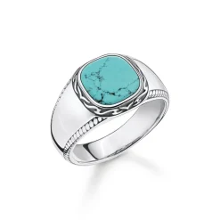 Thomas Sabo Signet Ring in Silver blue