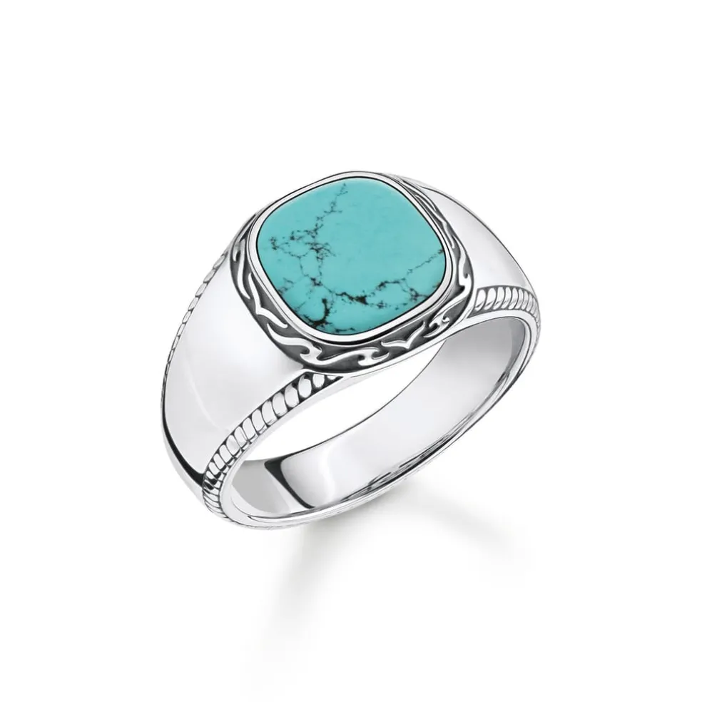 Thomas Sabo Signet Ring in Silver blue