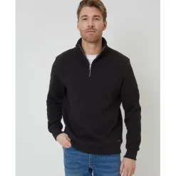 Threadbare 1/4 Zip Neck Regular Fit Sweatshirt in Black