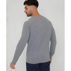 Threadbare Mowbray Regular Fit Crew Neck Sweater in Grey