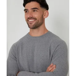 Threadbare Mowbray Regular Fit Crew Neck Sweater in Grey