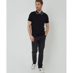Threadbare Pinetwn Regular Fit Short Sleeve Shirt in Black