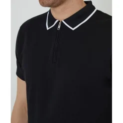 Threadbare Pinetwn Regular Fit Short Sleeve Shirt in Black