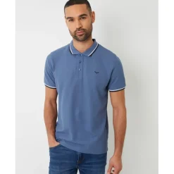Threadbare Polo Dorry Regular Fit Short Sleeve Shirt in Blue