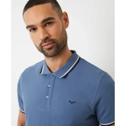 Threadbare Polo Dorry Regular Fit Short Sleeve Shirt in Blue