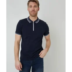 Threadbare Polo Honey Regular Fit Short Sleeve Shirt in Blue